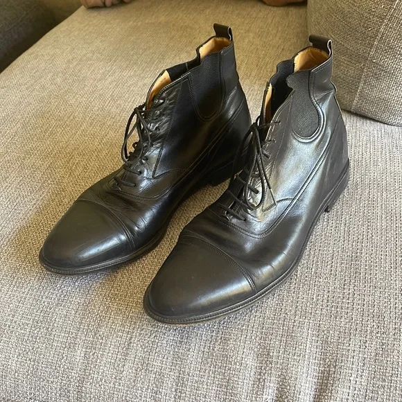 Mezlan Handmade Leather Black Lace up Size 10 Boots Mezlan Black Leather Boots for Men for Sale | Shop New  main image 4